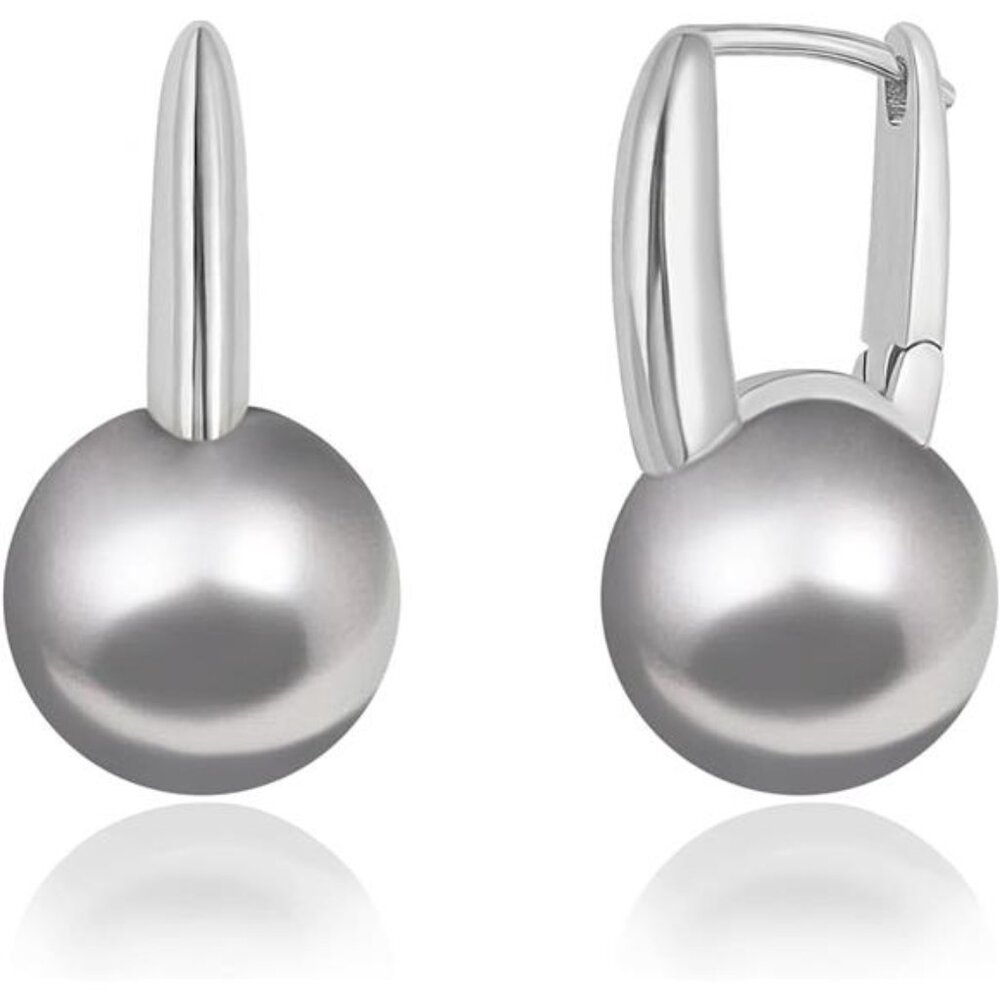 Handmade Grey Pearl Drop Earrings